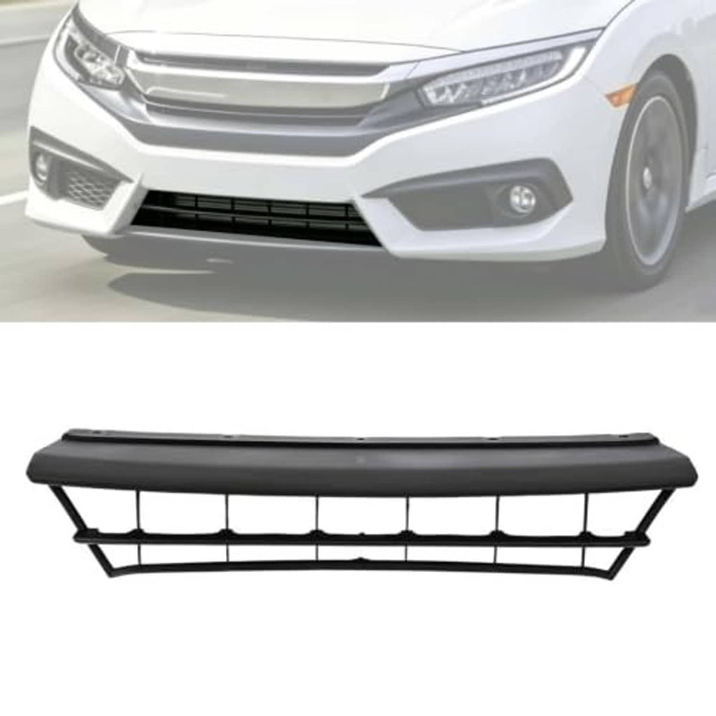 Front bumper lower grille insert, black bar grille with multiple horizontal slots