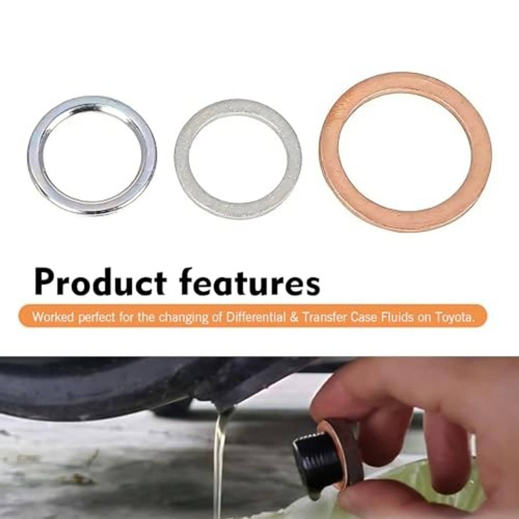 Differential transfer gasket rings, including silver and copper sealing washers