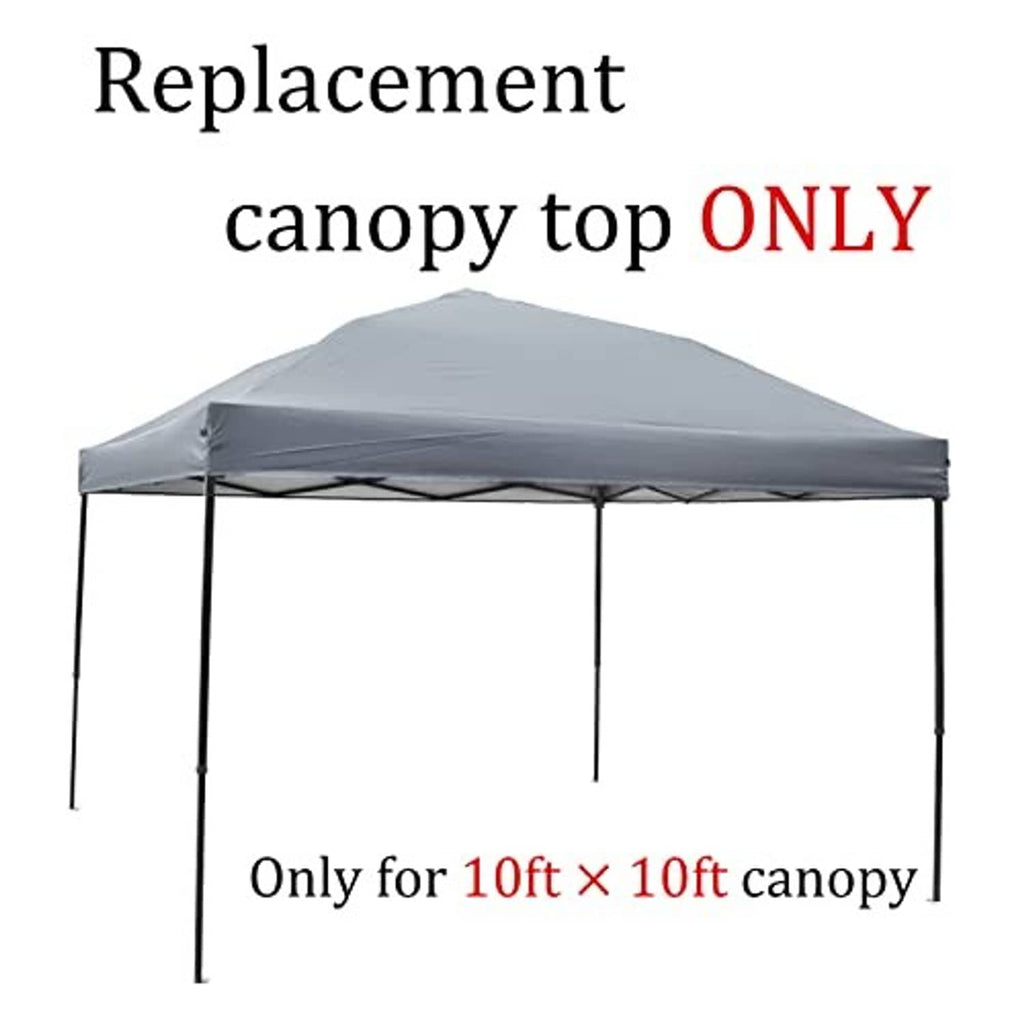 Gray pop-up canopy top for 10x10 frames, peaked roof