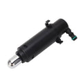 Headlight washer spray nozzle jet with black housing and chrome outlet, plus green hose connector