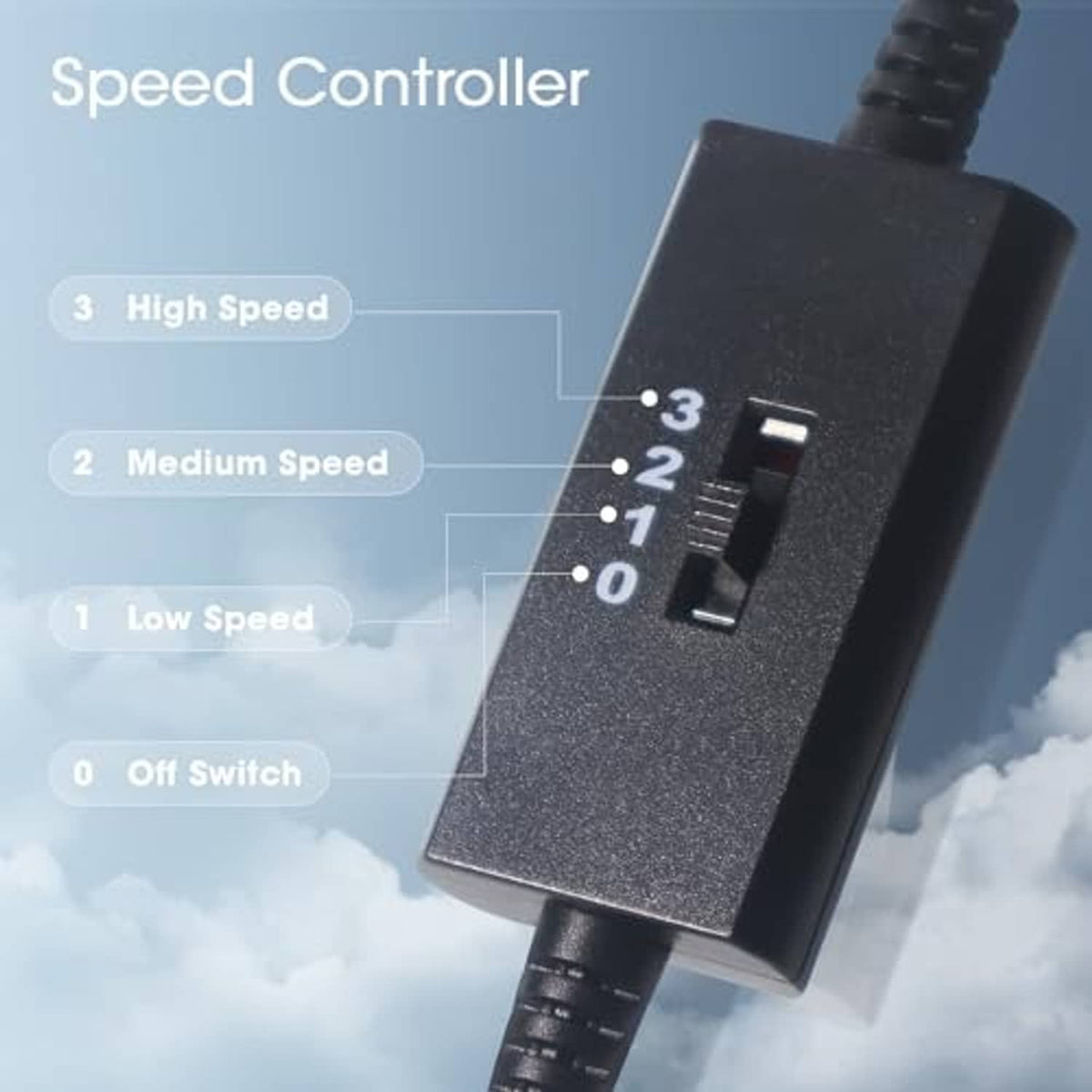 USB speed controller for dual 120mm cooling fan with inline slider and cable