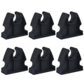 Black rubber boat pole light storage clips, curved cradle holders (set of 6)