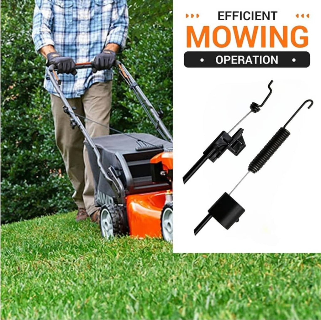 Black drive cable assembly with spring for self-propelled lawn mowers