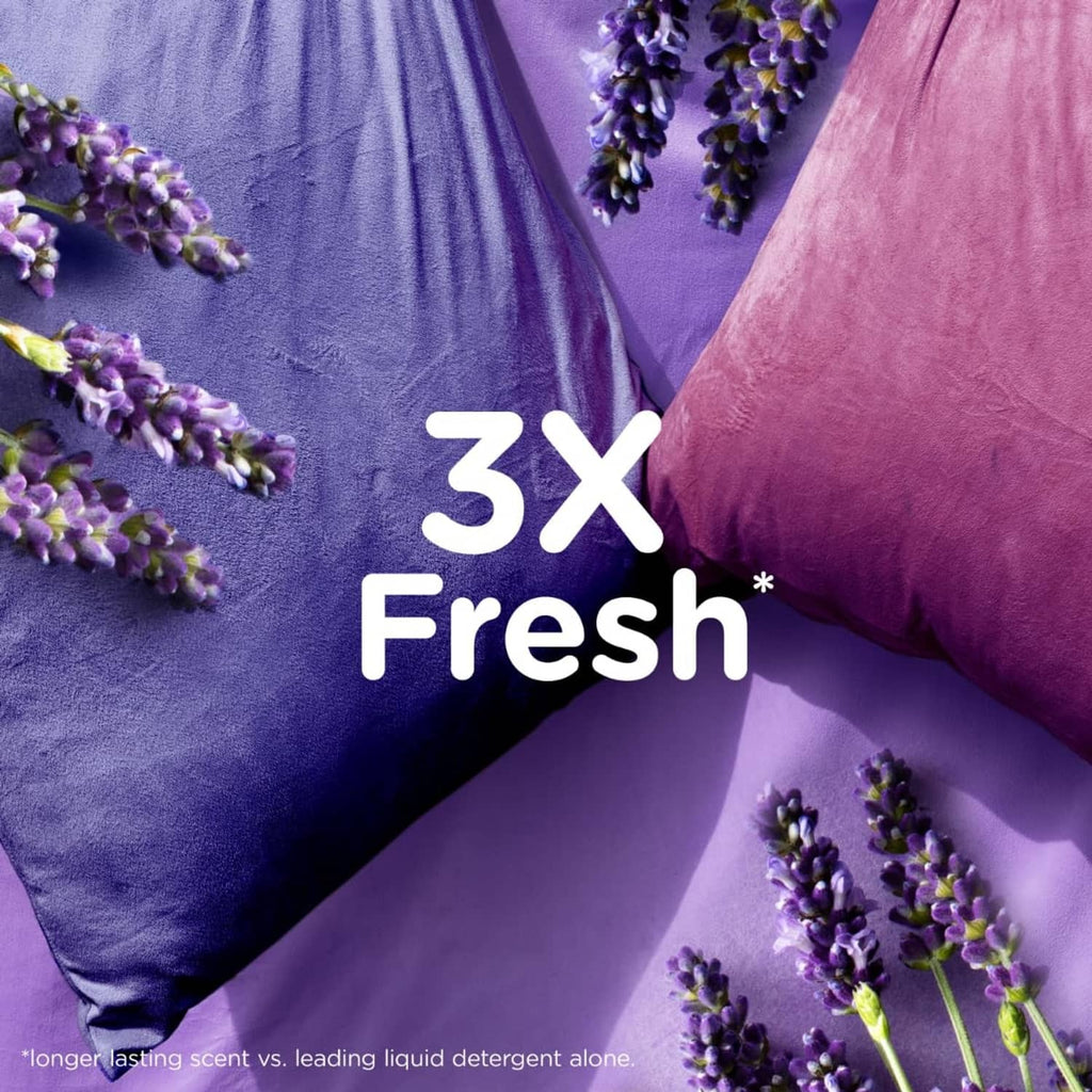 Purple bedding fabric with lavender sprigs on the surface