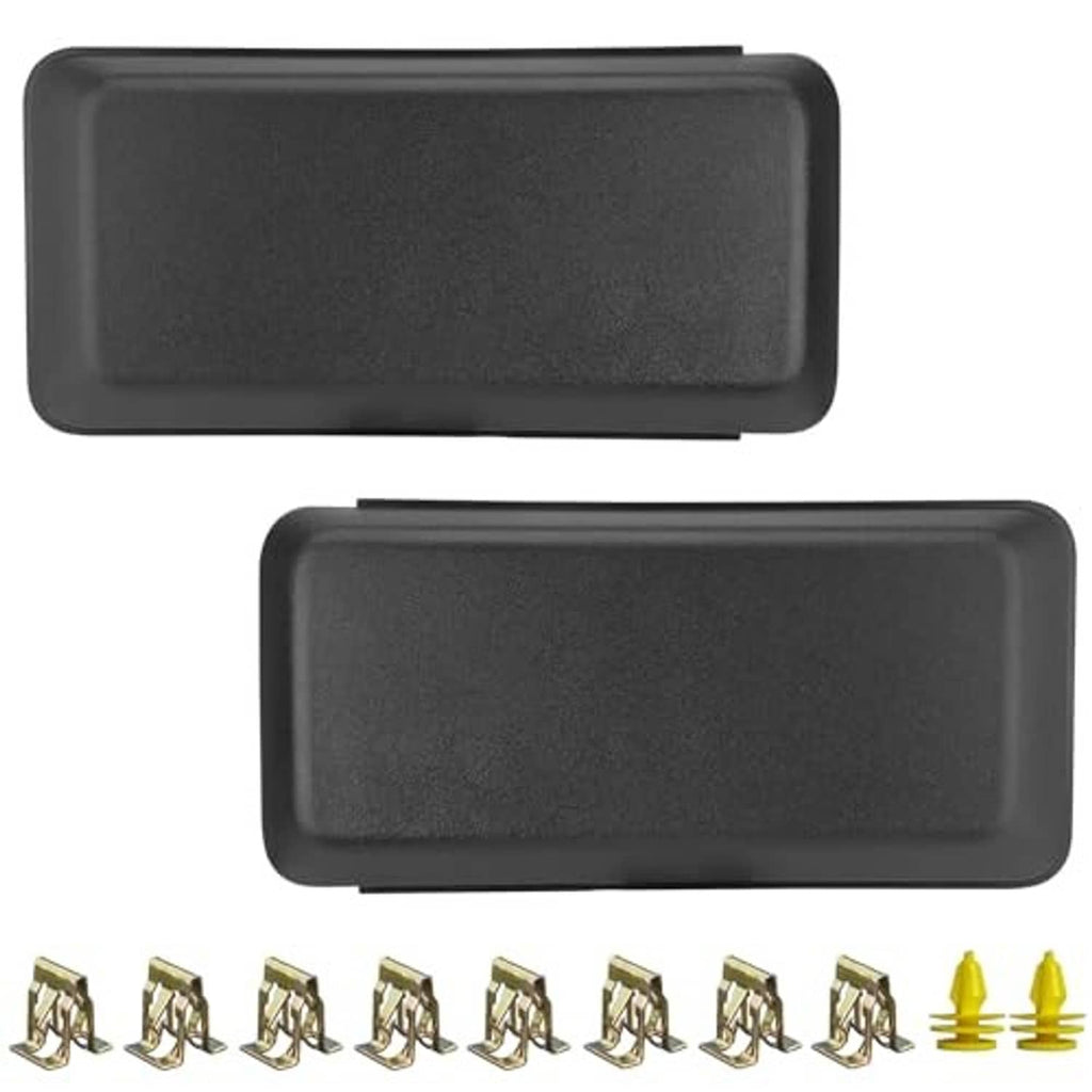 Front bumper guard cover inserts, two dark pieces with included brackets and clips