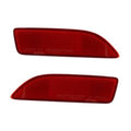 Set of red rear bumper reflector/tail light covers, curved lenses, left and right