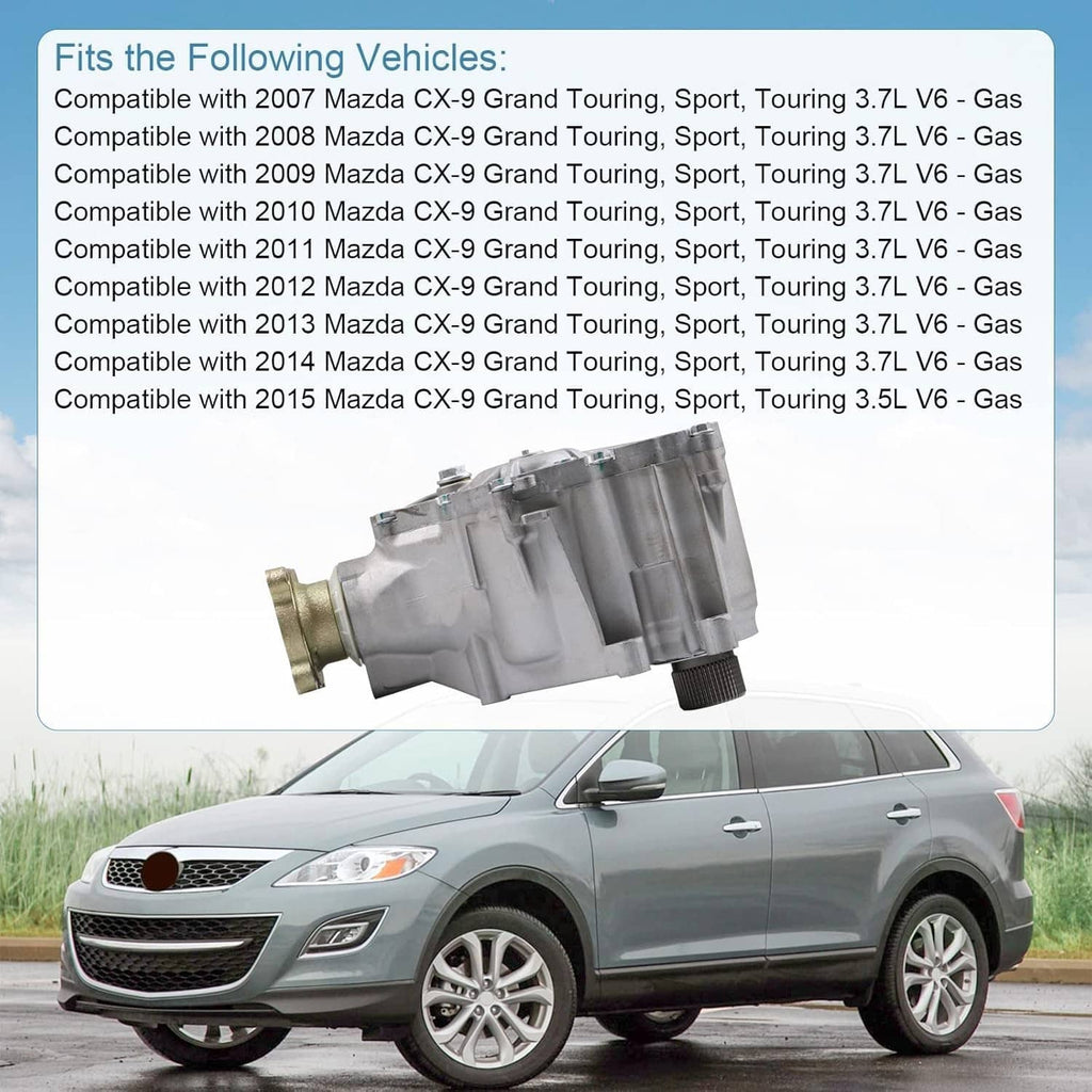 Aluminum transfer case assembly shown with installed-vehicle context