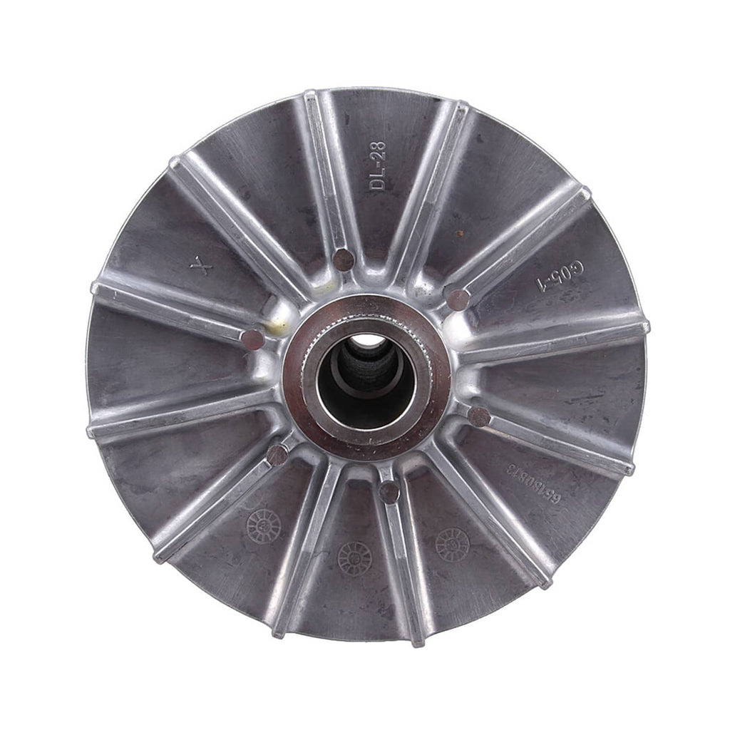Primary drive clutch circular outer plate with center bearing opening and stamped markings