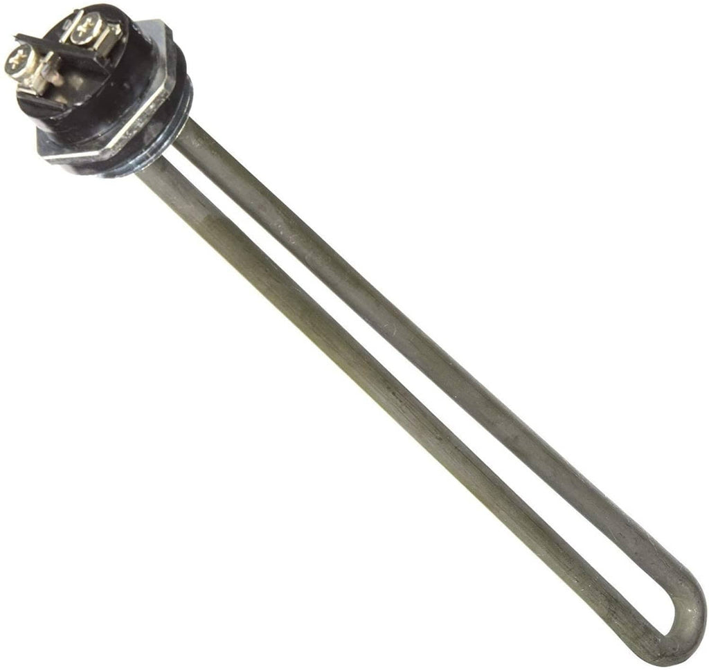 RV water heater heating element with two metal rods and hex screw-in mounting base