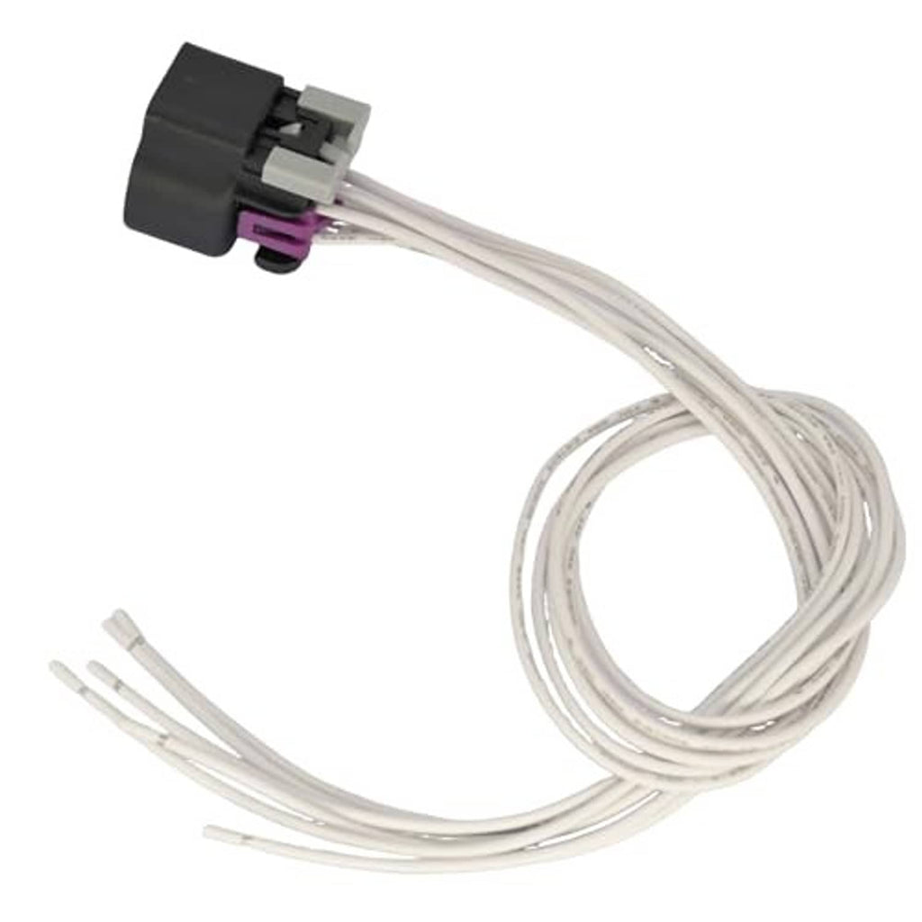 Throttle sensor wiring harness with black connector and bundled white wires