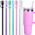 12-inch glitter replacement straws with flower covers, assorted colors (12-pack)