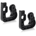 Black refrigerator auto-close lever assembly with two U brackets and mounting holes