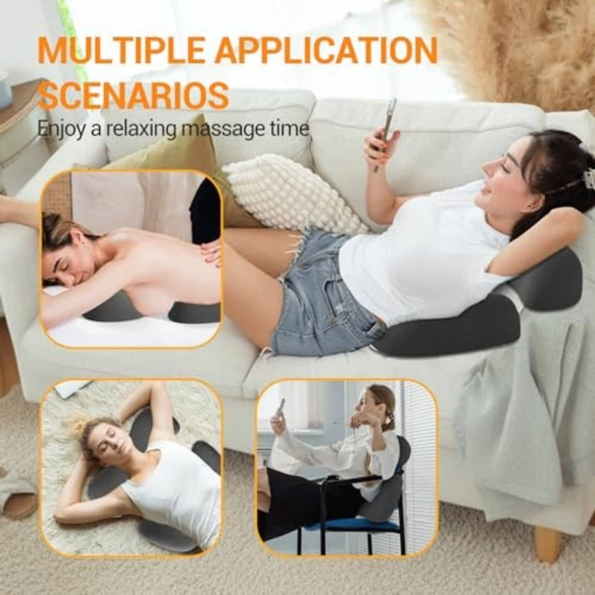 Dark gray face-down breast pillow for chest massage support during relaxation