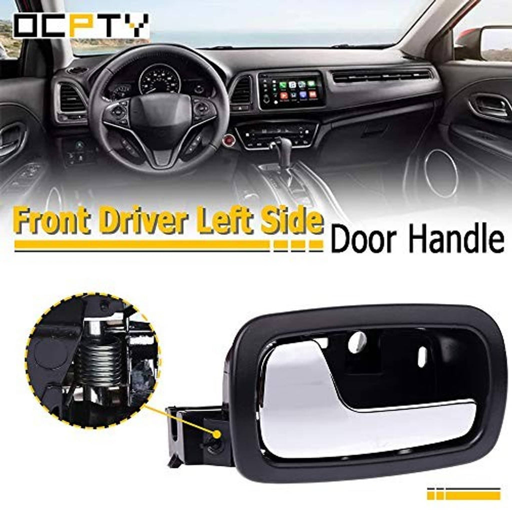 Black interior left door handle replacement with silver inner pull and mounting pieces