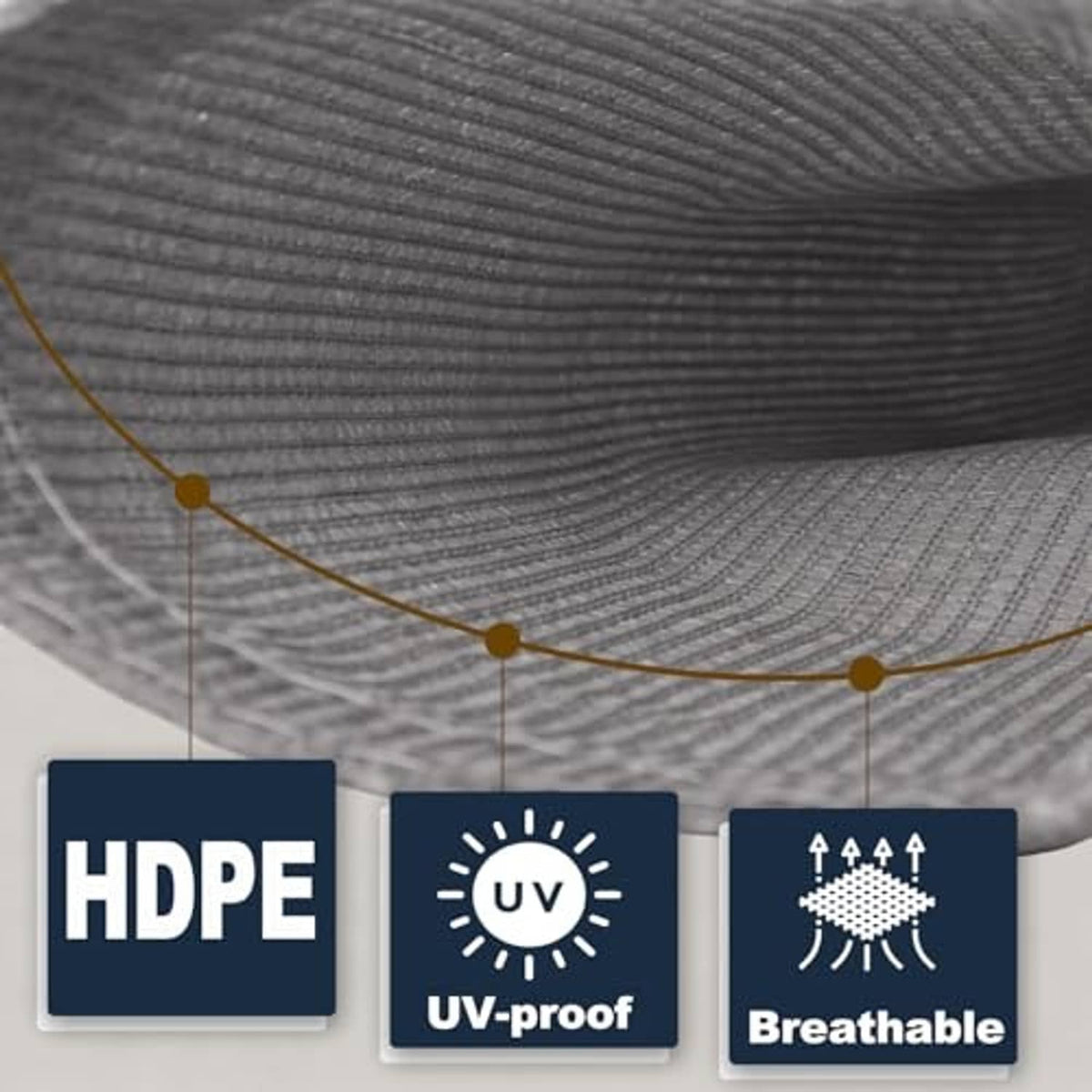 Gray HDPE weave permeable shade sail fabric close-up