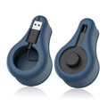 Blue silicone Oura Ring Gen3 charger protector cover with USB-C cable cord winder