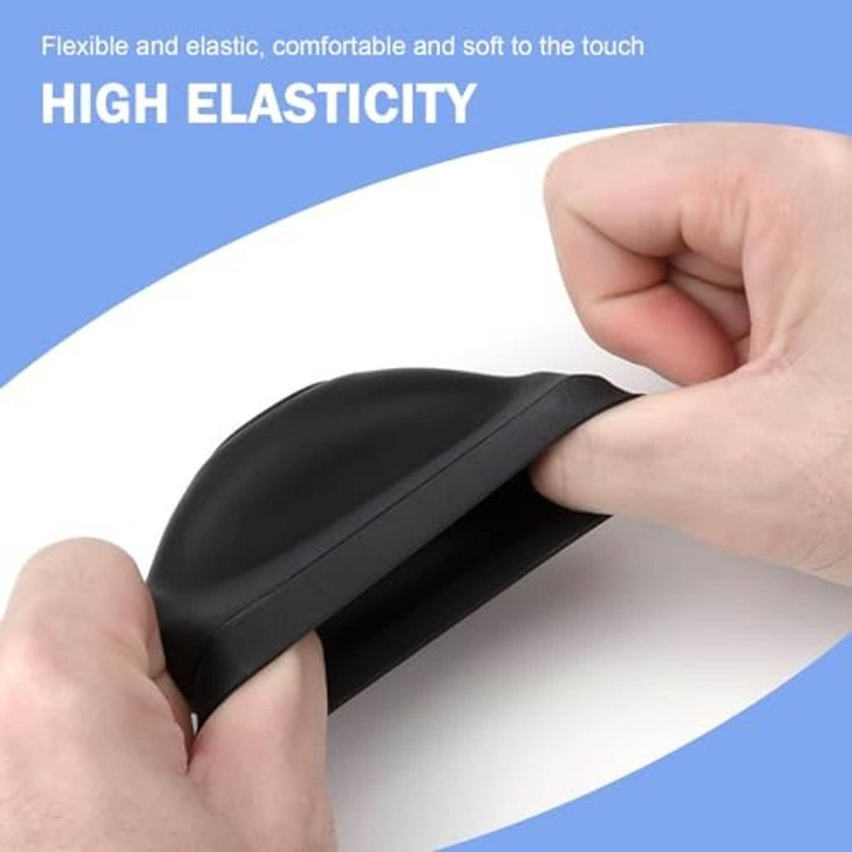 Round black silicone gear shift knob cover with flexible side edge and 5-speed markings