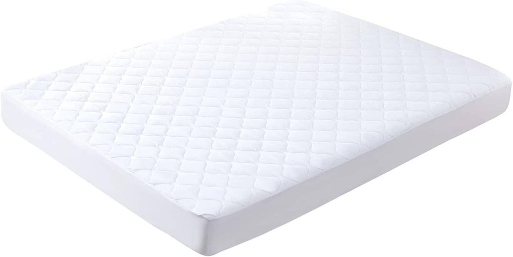 Waterproof mattress protector pad, white full-size quilted mattress topper
