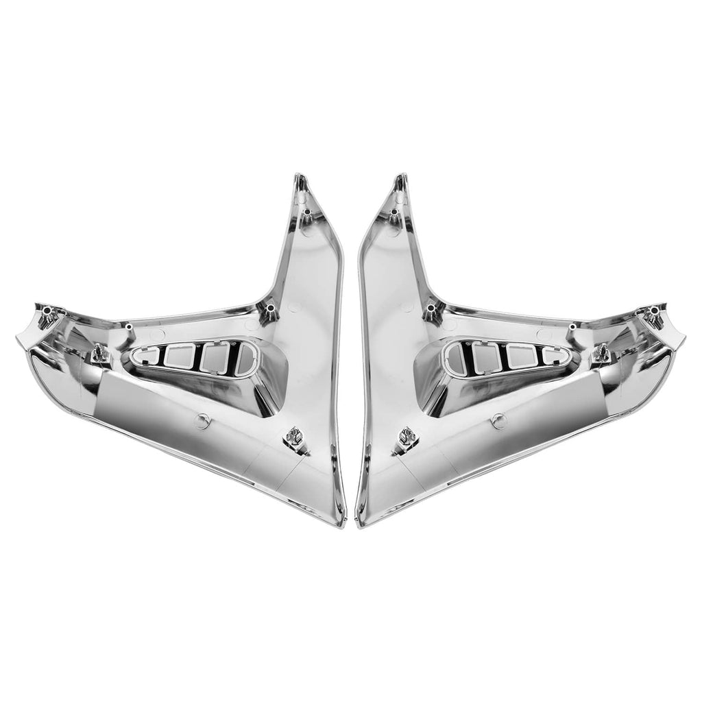 Center section of modified triangle fairing covers, chrome/silver with vented openings