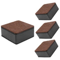 Self-adhesive furniture foot pads, set of 4, black foam bases with brown felt tops