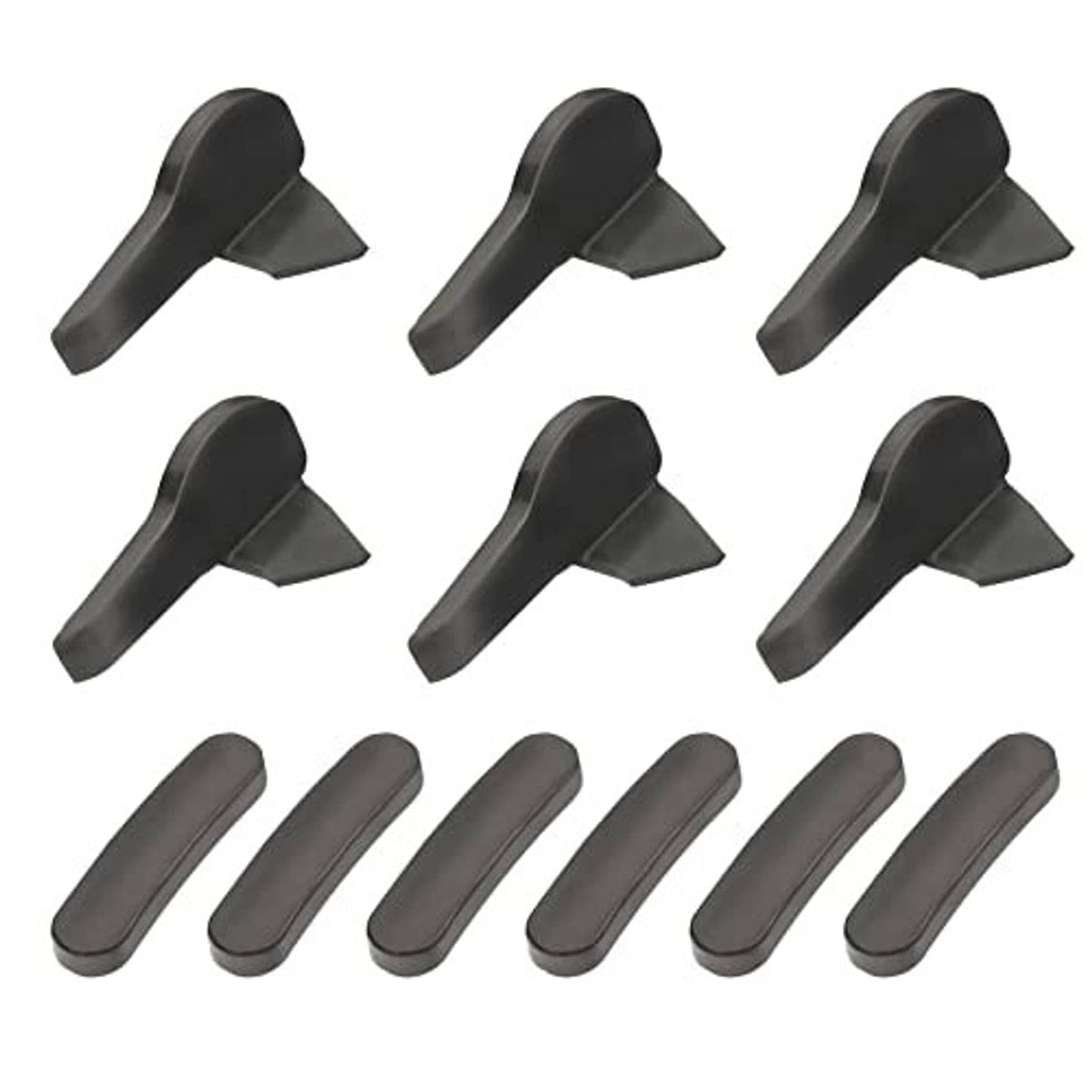 Black duckhead tire changer insert pieces, matching curved wedge ends set