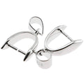 Sterling silver pendant bail connectors, open clasp loops with hinge ring detail