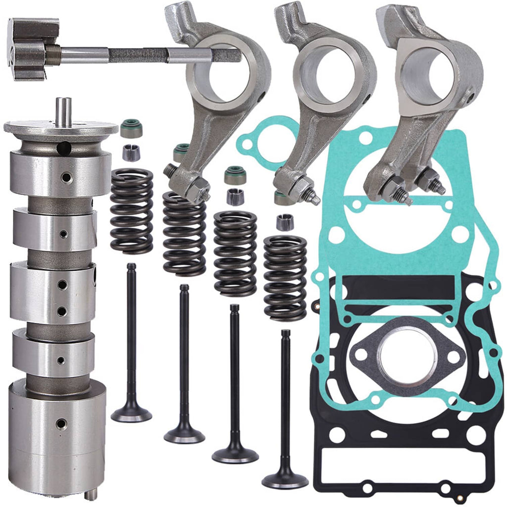 Engine camshaft housing, rocker arms, valve springs, and gasket sheets