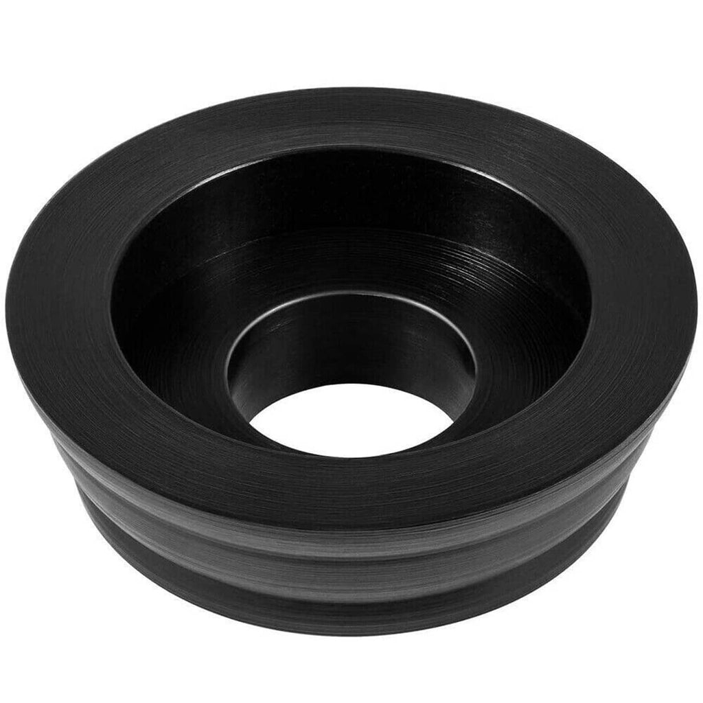 Black cab mount bushing ring with inner hole and molded outer rim