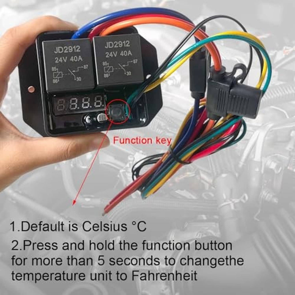 Handheld radiator fan controller with LED display and function key