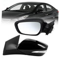 Left driver-side mirror assembly set with black casing and integrated turn-signal strip.