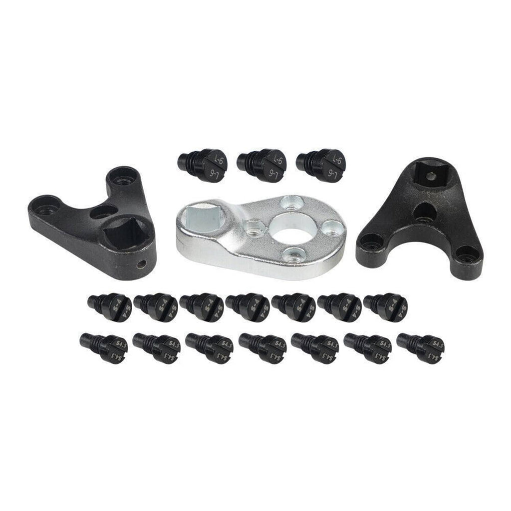 Outboard trim/tilt pin wrench set with three tools and multiple replacement screws
