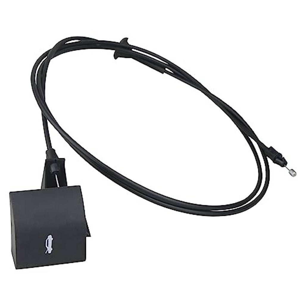 Black hood release cable with square handle and metal mounting connector