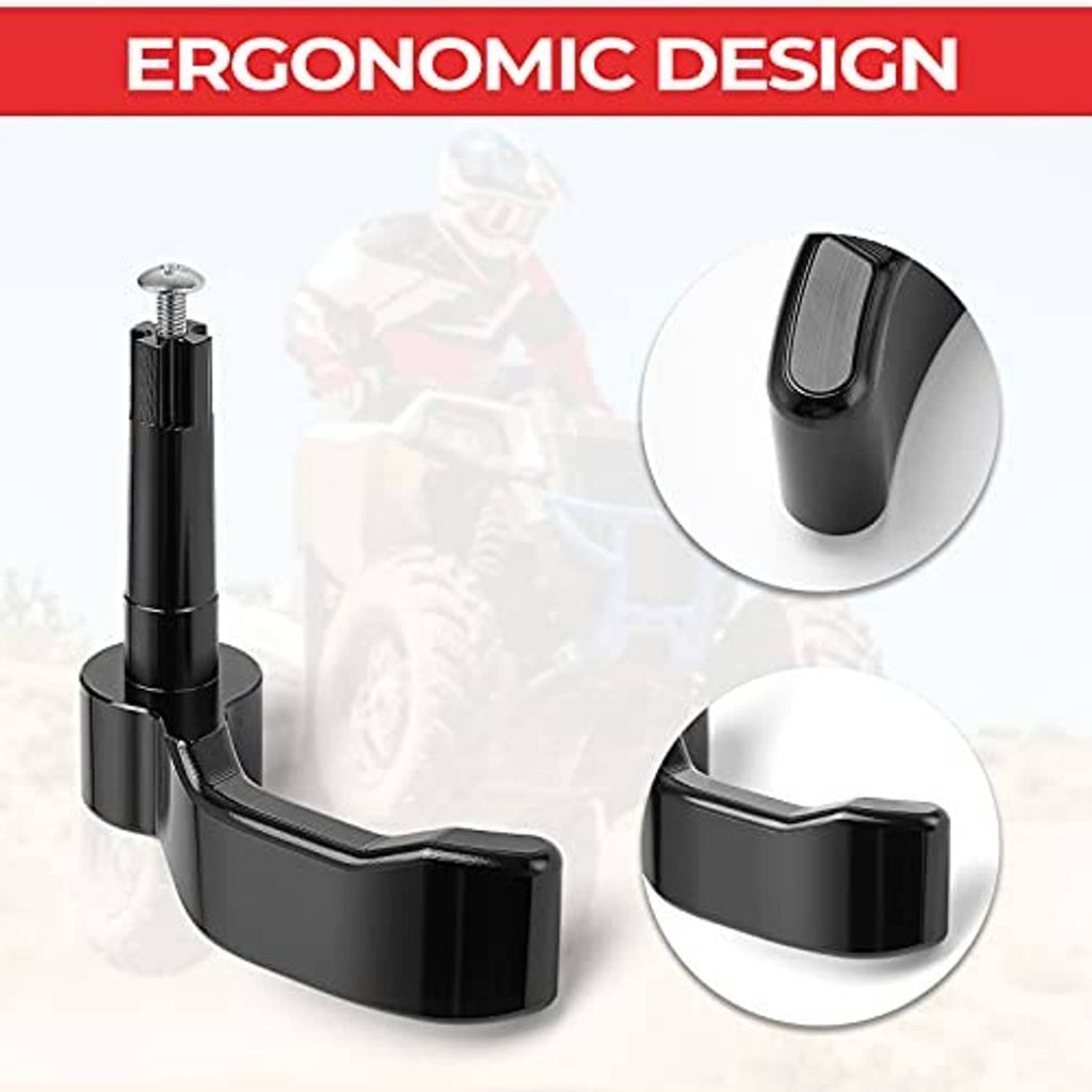 Black ergonomic thumb throttle lever with curved hand grip guard