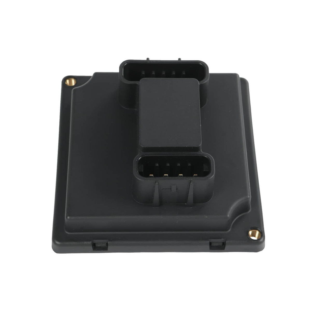 Headlight actuator control relay module with multi-pin connector and mounting tabs