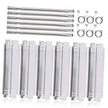 Stainless steel grill heat plate set with multiple perforated plates and mounting tabs