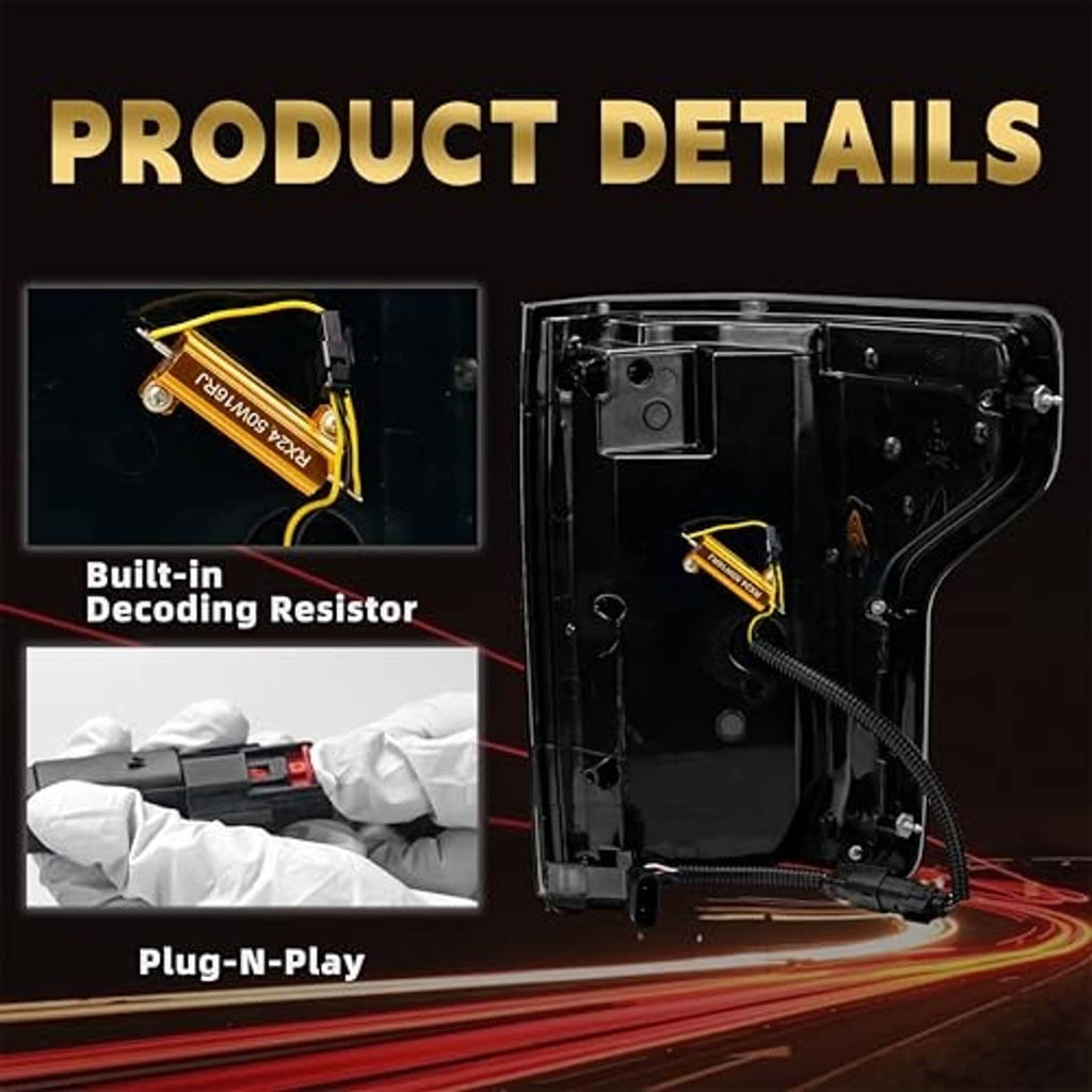 LED tail light housing with internal circuitry and plug-in connector, black casing