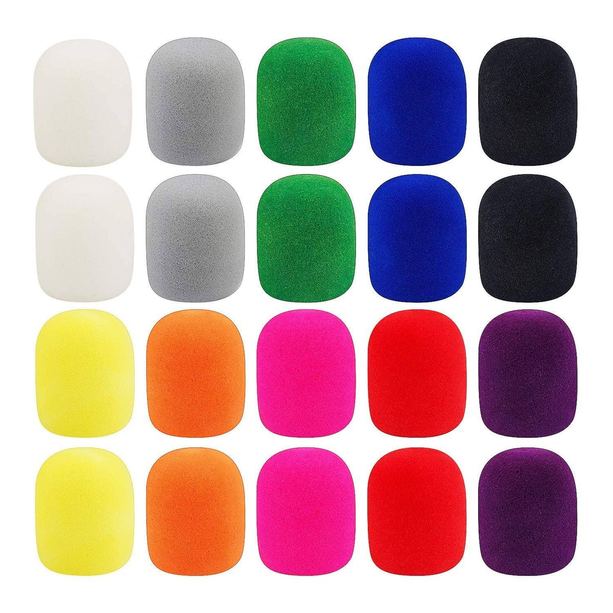 Foam microphone windscreen covers, assorted colors set of 20