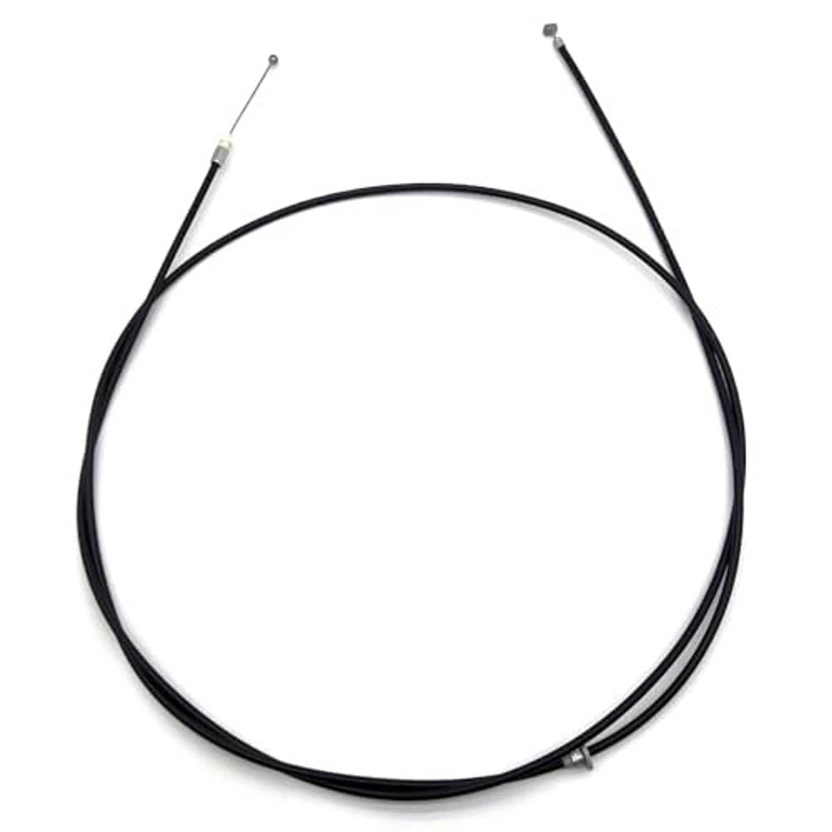 Black hood latch control cable with coiled loop and two cable ends