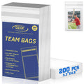 Trading card team bags box, transparent resealable sleeves, 200 PCS pack size