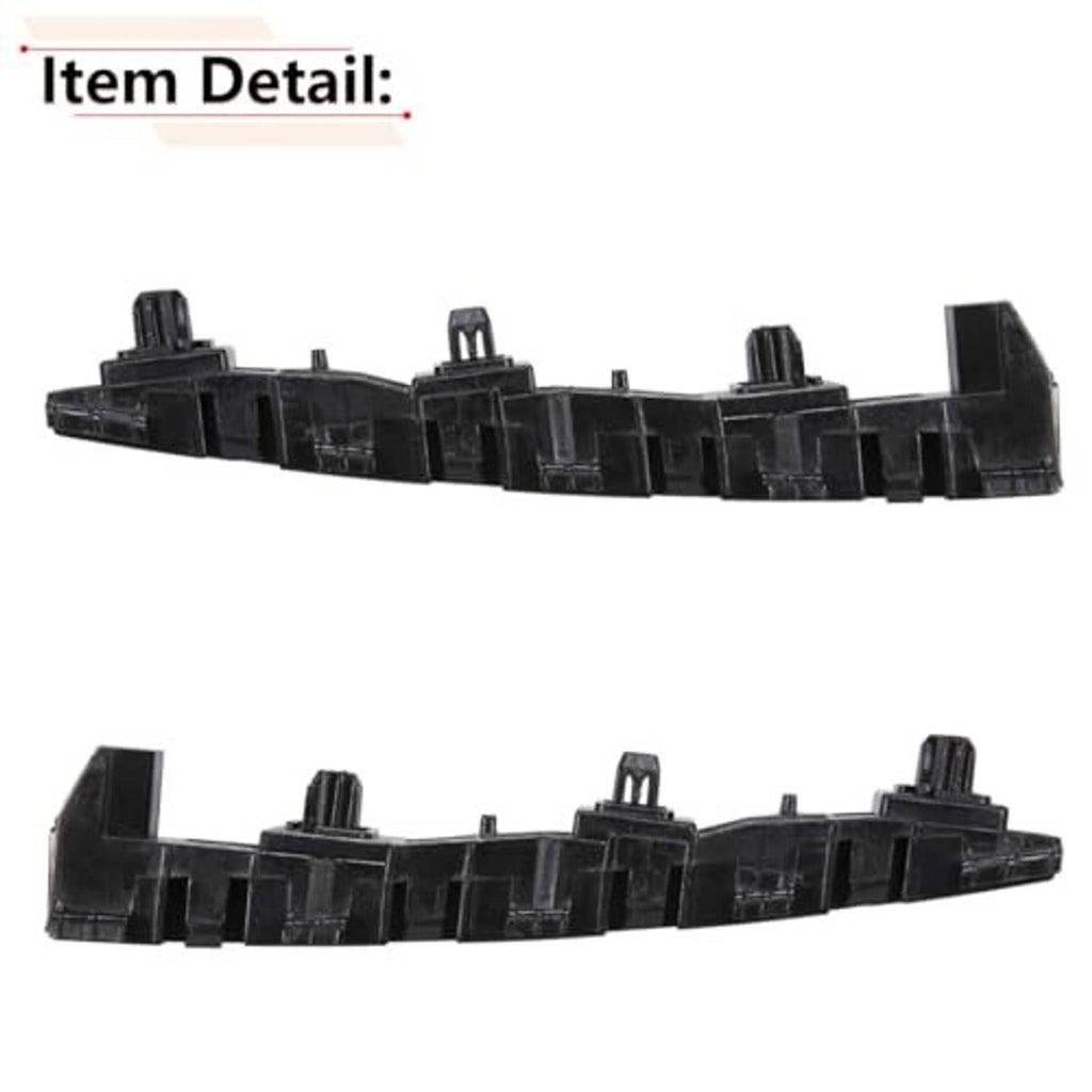 Black plastic bumper bracket detail with molded tabs and connector slots