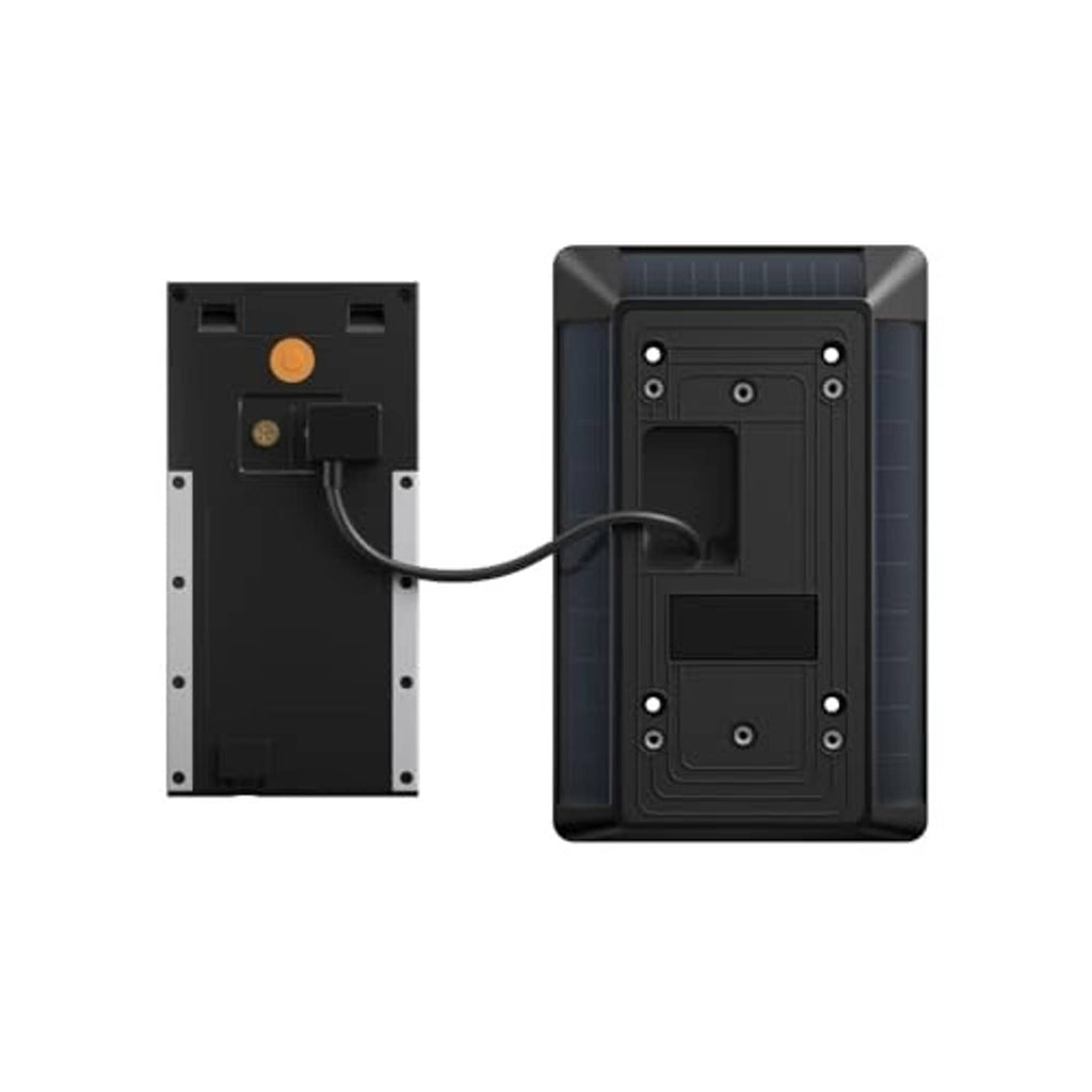 Solar charger panel for Ring battery doorbell, back view with wiring and connectors