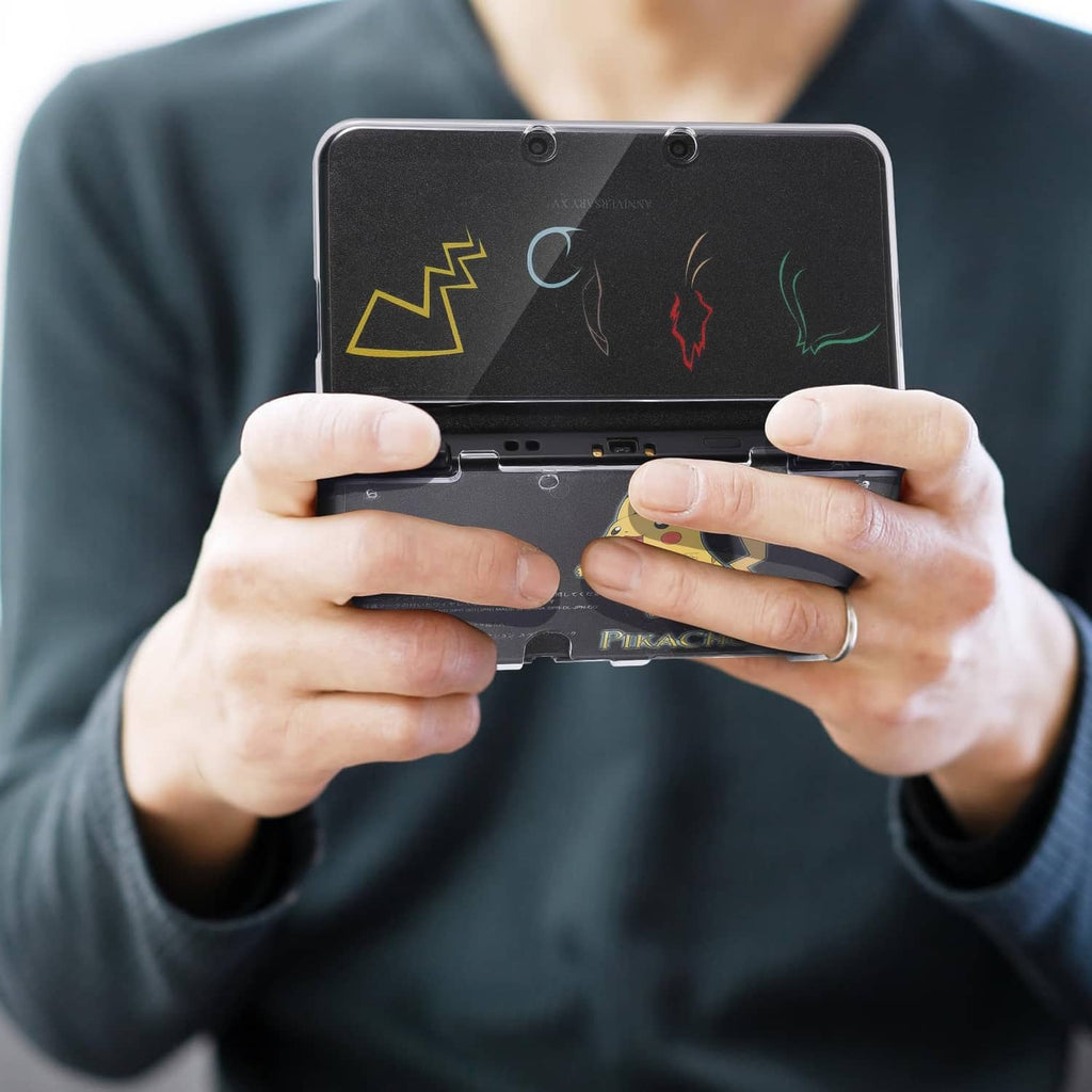 Ultra-clear 3DS hard shell case on console with protective transparent cover