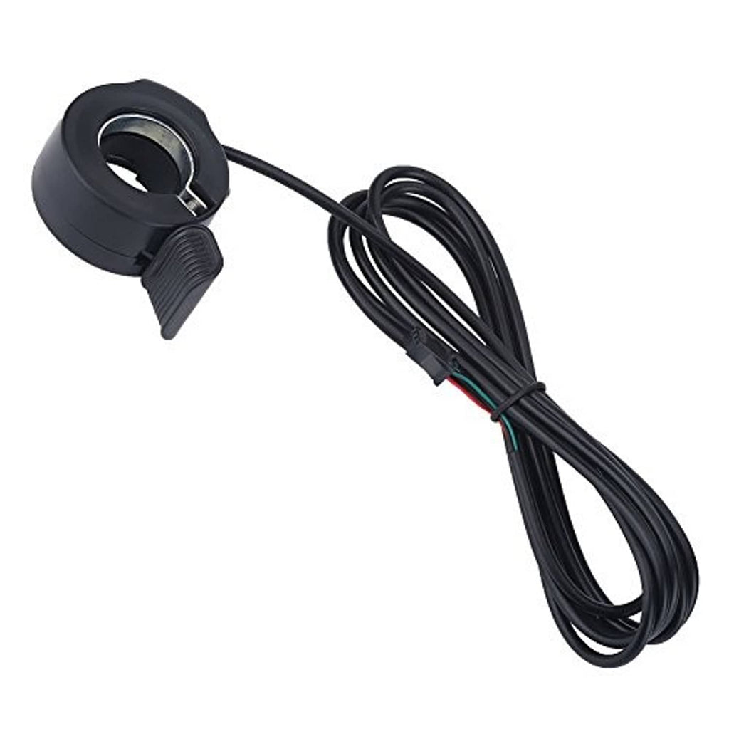 Black thumb throttle speed control lever with coiled wiring cable and connector