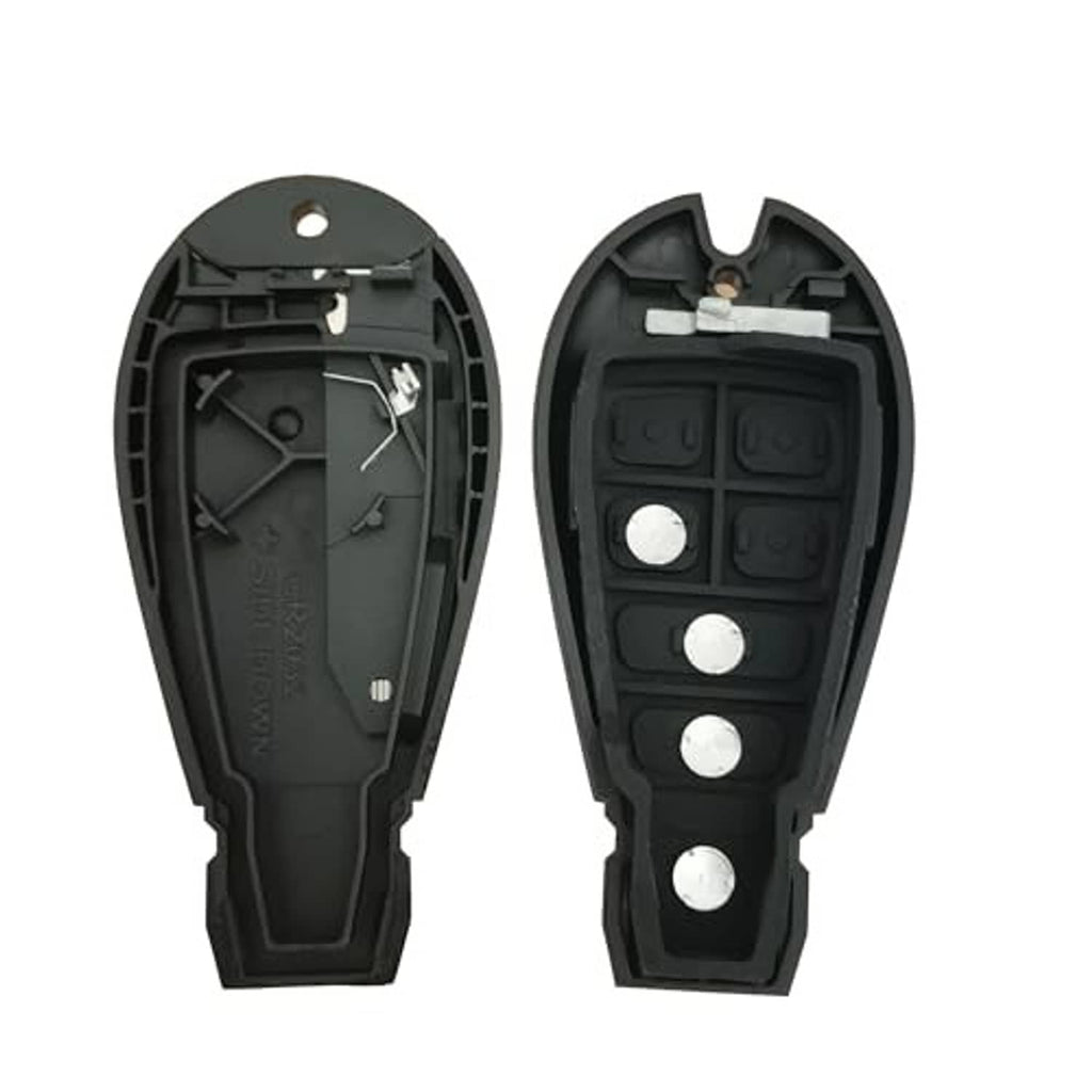 Black key fob shell case interior housing halves with metal contacts