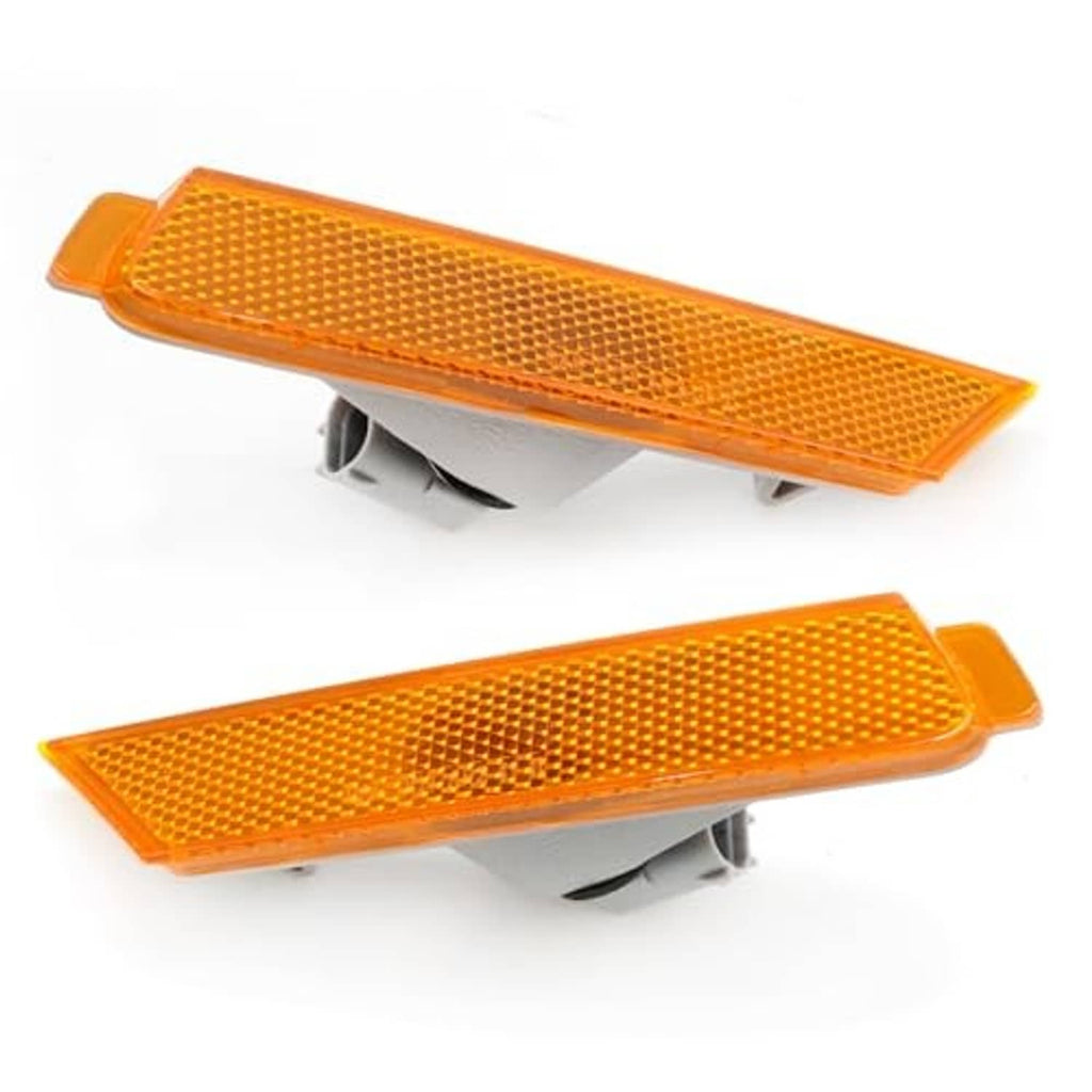 Amber front bumper side marker lights, pair with textured grid lens