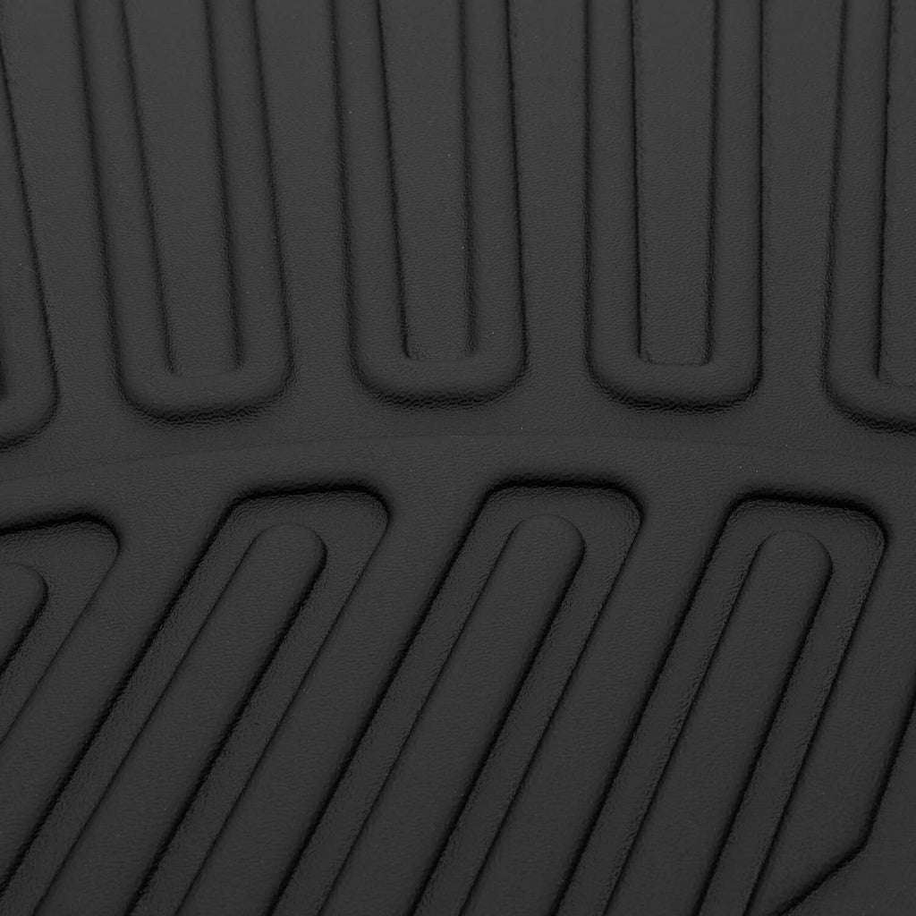 Black TPE mat close-up of molded traction grooves