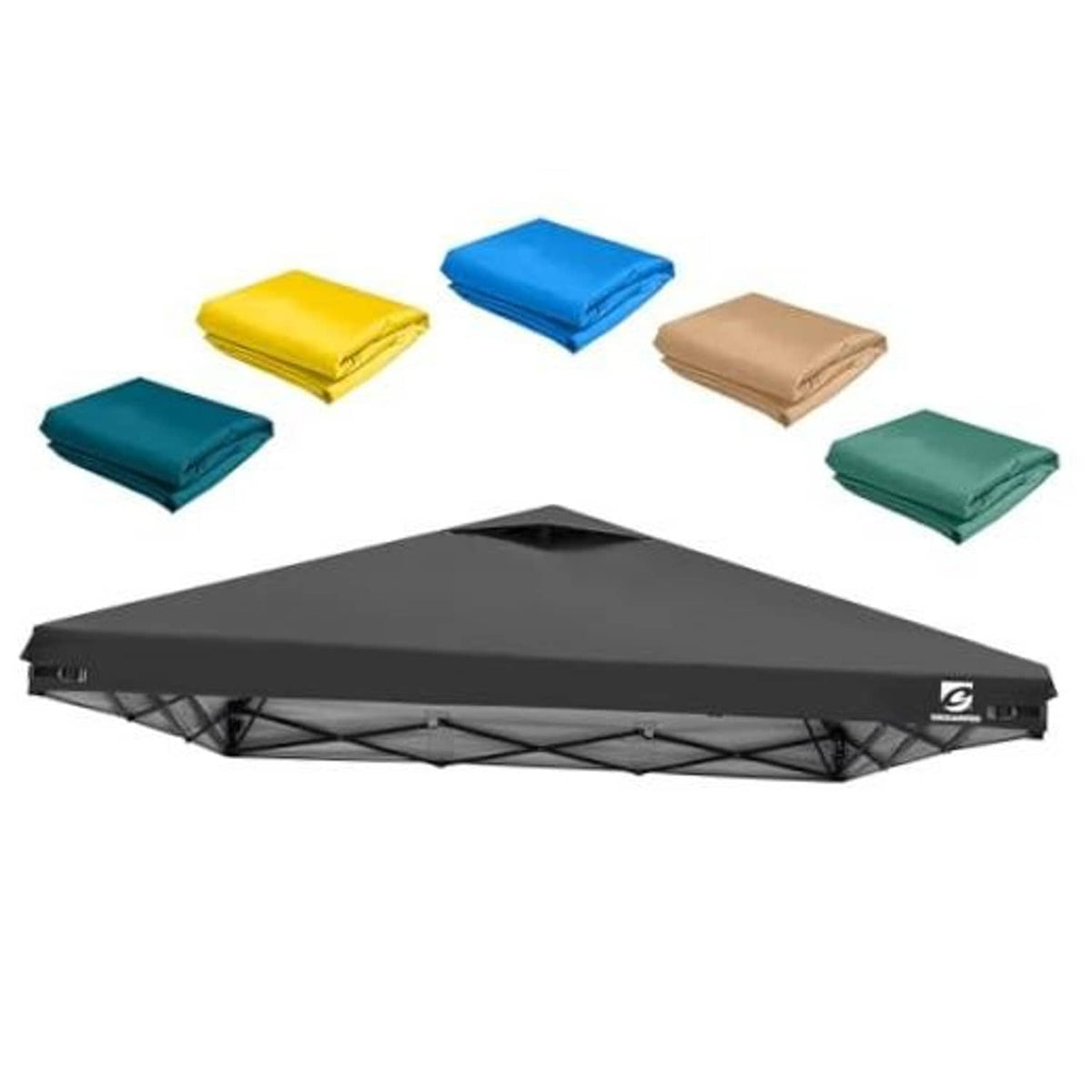 10x10 pop up canopy replacement top cover in black with vented panel