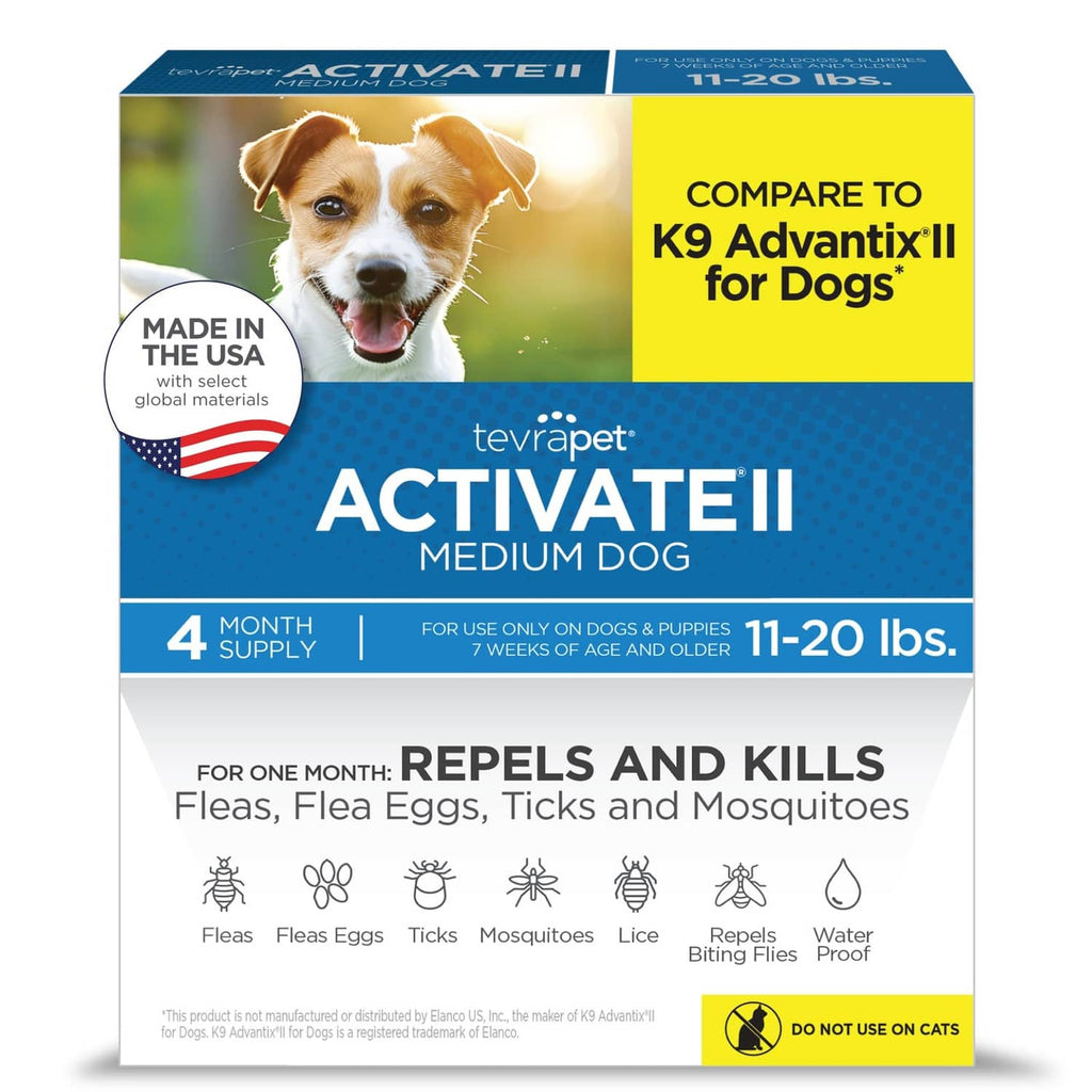 TevraPet Activate II medium dog flea and tick prevention box, 4-month supply