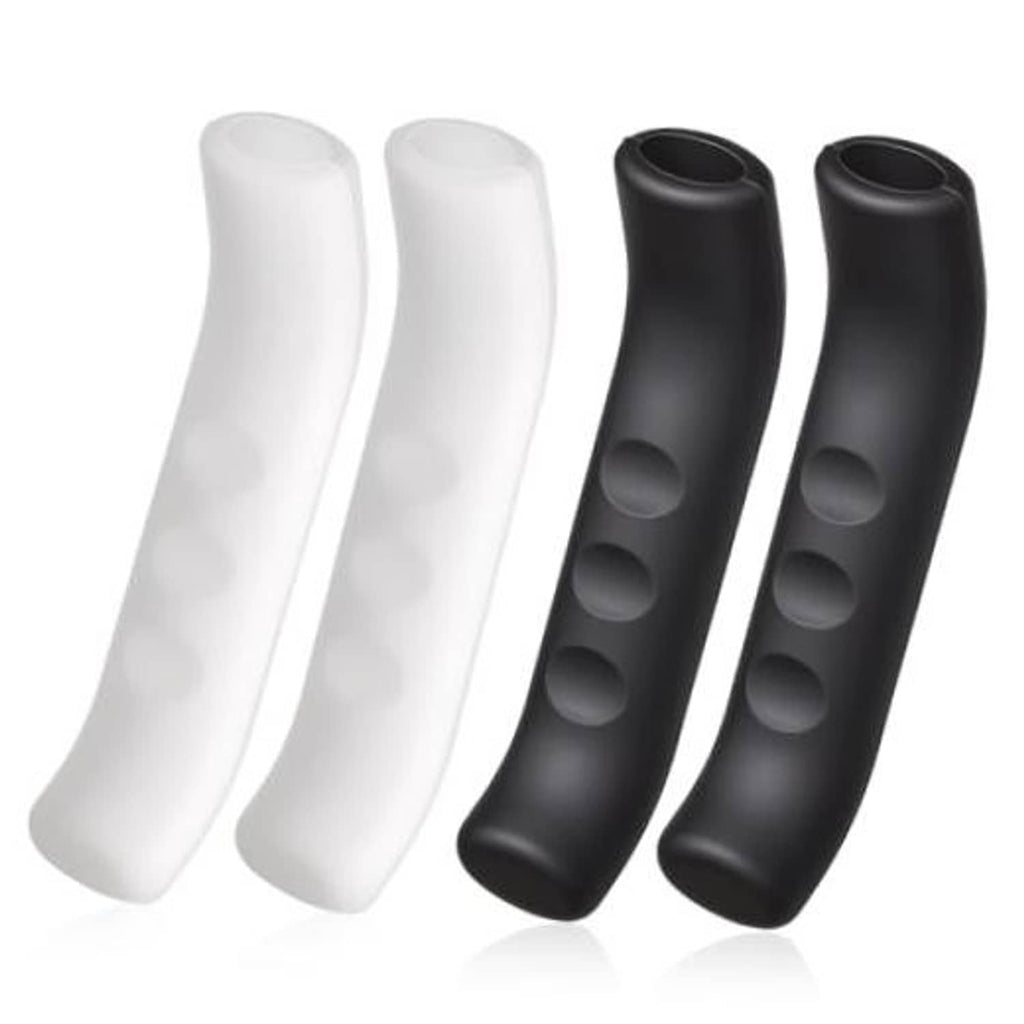 Silicone bike brake lever covers set: two white and two black sleeves