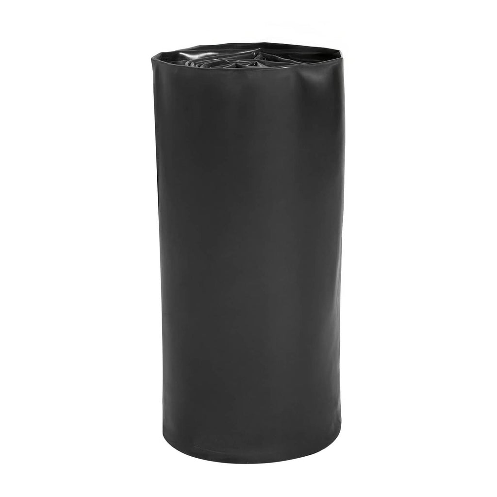 Black EPDM rubber roofing roll, tightly wrapped cylinder